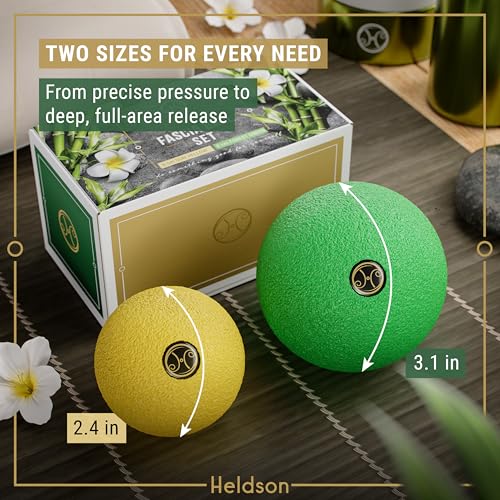 HELDSON® EPP Fascia Massage Balls Set [6cm & 8cm] – Trigger Point Massage Ball for Back, Feet & Neck – Deep Tissue Muscle Release & Myofascial Therapy – Lightweight & Firm