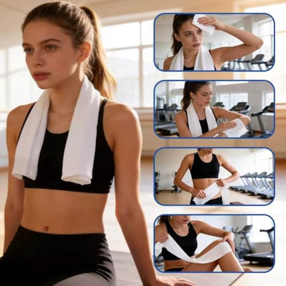 30 Pack Disposable Cooling Wipes, Individually Wrapped No-Rinse Cooling Towels, (25''x 9.84'') Extra-Thick Oversized Ice Towel for Sports, Travel, and Camping in Hot Weather (White)