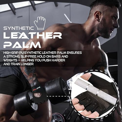 Workout Gloves for Men & Women - Fingerless Gym Gloves with Palm Protection, Breathable & Lightweight for Weightlifting, Cycling & Pull Up