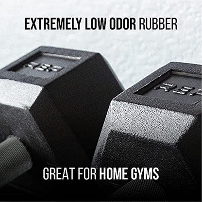 REP Fitness Rubber Hex Dumbbell Set, Adjustable Weight Pairs, Home Gym Equipment, Strength Training For Men Women, Black Coated Grips, Workout Rack Storage Optional, Heavy Lb Free Weights - style: 5-50 lb set Black rack
