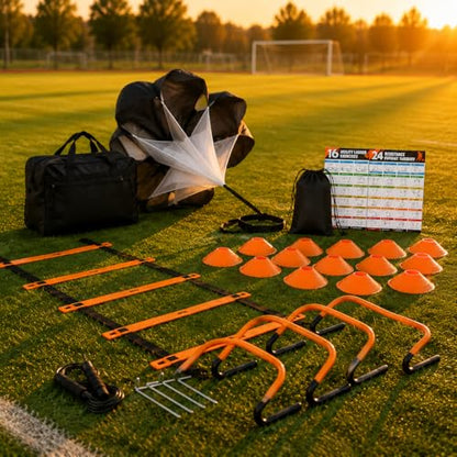 Agility Training Equipment, Speed Training Equipment, Agility Ladder Training, 12-Piece Multicolor PVC, Customizable for Football, Soccer, Basketball