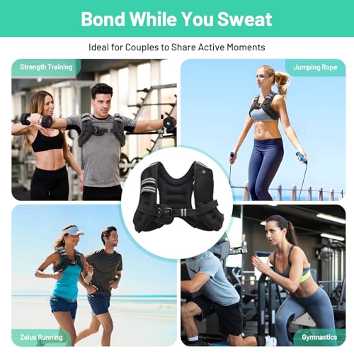 Weighted Vest for Men and Women 6lbs/8lbs/12lbs/16lbs/20lbs Adjustable Weights Rucking Vest for Walking, Strength, Training, Running