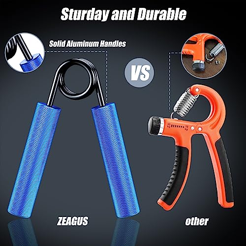 Grip Strength Trainer 4 Pack,50LB-200LB Metal Hand Grip Strengthener,Non-Slip Heavy-Duty Forearm Exerciser,Hand Gripper for Muscle Building and Hand Rehabilitation Exercising - color: Color