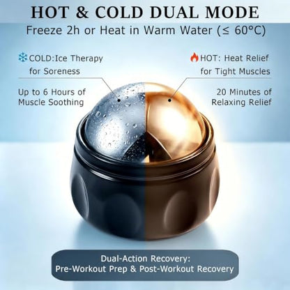 Massage Ice Roller Ball Cold & Heat Therapy Tight and Sore Muscles Relief - color: Black-01
