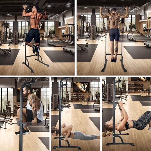 Adjustable Height Dip Bar Station, Heavy Duty Dip Station for Home Gym,Multi-function Dip Station Pull Up Bar Full Body Strength Training Workout Fitness Equipment for Tricep Dips - color: Pull Up Bar