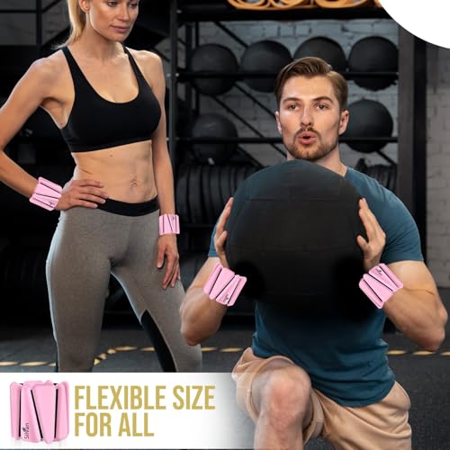 Adjustable Wrist & Ankle Weights for Women & Men, 2 Pieces, 1 lb Each (2 lbs Total), Weighted Bangles for Walking, Running, Yoga, Pilates, Barre, Cardio & Home Workouts