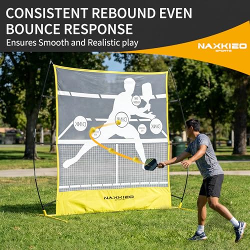2026 Upgraded Pickleball Practice Rebounder Net, 6FT Pickleball Training Equipment with Metal Frame, Pickle Ball Rebounder for Outdoor Indoor, Pickle Ball Trainer for Dink Volley Training