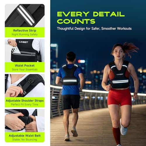 Weighted Vest, 8-14lb/9-15lb/11-20lb/20-32lb Silicone Soft Iron Adjustable Weight Vest for Women Men with 6 Removable Blocks, Shoulder & Waist Adjustable Workout Vest for Training Walking Yoga - size: 11-20lbs