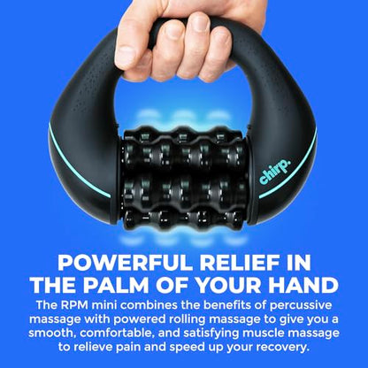 Chirp RPM Mini - Rolling Percussive Massager, Percussive Therapy, Whole Body Relief, Deep Tissue and Muscle Recovery, Percussion Massage, Rechargeable, Hands-Free Base, Powerful, 3-Speed Spin - style: RPM Mini