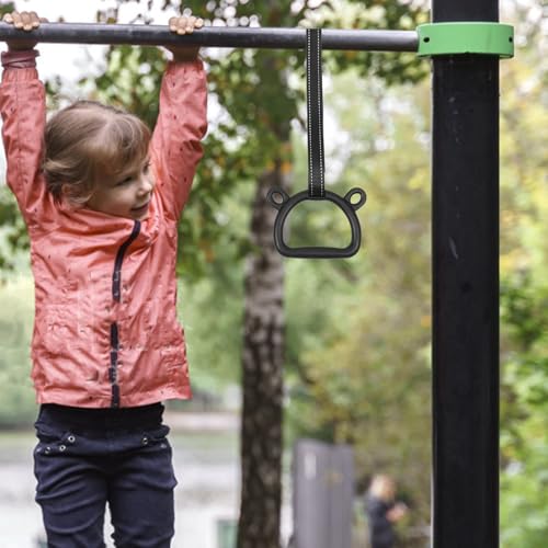 Housoutil Gymnastic Rings Set with Straps, Adjustable Pull up Rings for ’s Indoor Fitness Training and Strength Building, Thickened Sturdy Gym Equipment for Home Use
