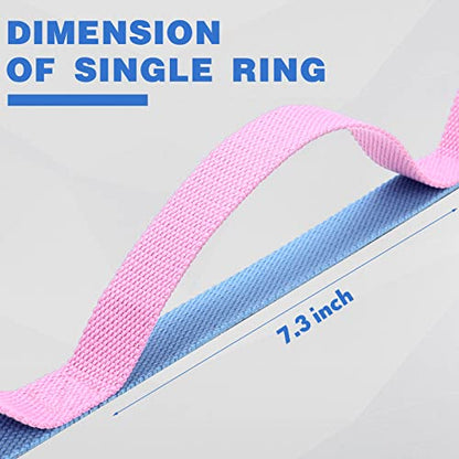 2 Pcs Stretching Strap with 10 Loops -yoga Strap for Physical Therapy, Non-elastic Exercise Straps for Home Workout, Pilates, Exercise, Dance, Gymnastics