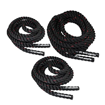 SGT KNOTS Twisted Battle Rope - Weighted Exercise Rope for Strength Training, CrossFit, Battling, Climbing & the Gym (1", 1.5", 2") - size: 1" x 40ft