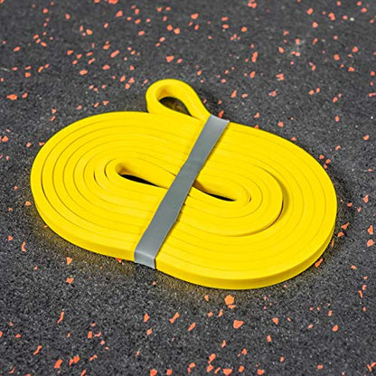 METIS Resistance Exercise Bands | Heavy Duty Latex Power Bands for Strength Training, Fitness Workouts, and Assisted Pull-Ups – 6 Resistance Levels, Sold Individually or as a Set - color: Yellow (7-13lb Resistance)