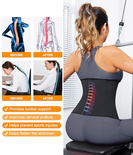 Womens Waist Trainer Corset with Zipper Sweat Waist Trimmer for Women Workout Belt Corset Shapewear