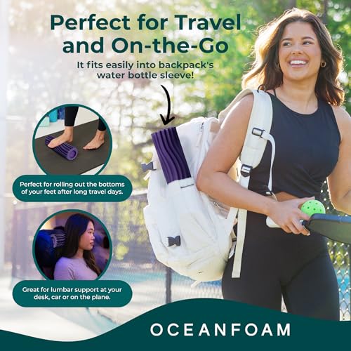 Oceanfoam Ripple Roller - Small Foam Roller for Physical Therapy (Purple) - color: Purple