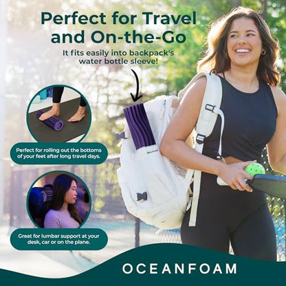 Oceanfoam Ripple Roller - Small Foam Roller for Physical Therapy (Purple) - color: Purple