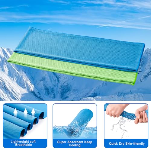 4 Pack Cooling Towel (40"x12"), Soft Breathable Chilly Towel, Ice Towel - color: Grey/Grey/Light Blue/Light Blue