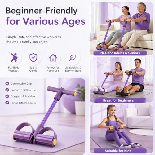 Pedal Resistance Bands Set with Handles, Upgrade 6-Tubes Pedal Resistance Exercise Band & 3X Figure 8 Resistance Bands, Multifunction Exercise Bands for arms, Legs, Waist & Abs for Women & Men