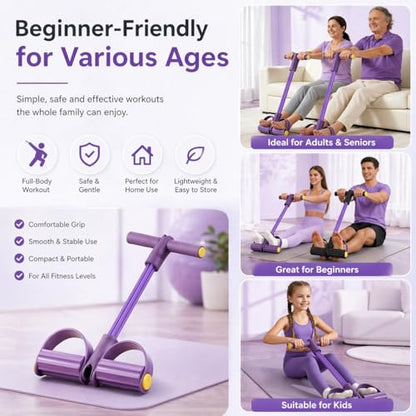Pedal Resistance Bands Set with Handles, Upgrade 6-Tubes Pedal Resistance Exercise Band & 3X Figure 8 Resistance Bands, Multifunction Exercise Bands for arms, Legs, Waist & Abs for Women & Men