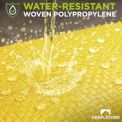 Heavy Duty Sand Bags Pack of 12, Bright Yellow Empty Sandbags with Built-In Ties, Woven Polypropylene UV Protection 1600 Hours, Fillable Bags for Flood Control, Weight, 14x26 inches, 50 Pounds Volume - size: 14"W x 26"L, style: Pack of 12