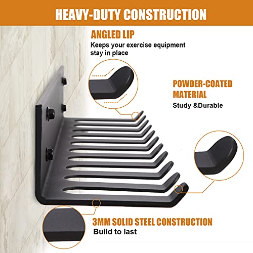 Multi-Purpose Heavy Duty Gym Storage Rack - 11 Hooks for Resistance Bands, Straps, Jump Ropes, Foam Rollers, Weight Belts, Tools (L-23") - style: L-23"