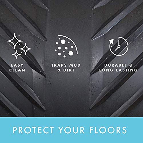 Indoor/Outdoor Rubber Runner Mat, Door Mat For Floor Protection, 27" X 6', Black (9A-110-27C-6)
