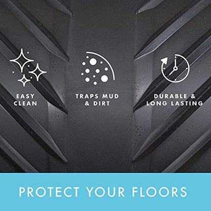 Indoor/Outdoor Rubber Runner Mat, Door Mat For Floor Protection, 27" X 6', Black (9A-110-27C-6)