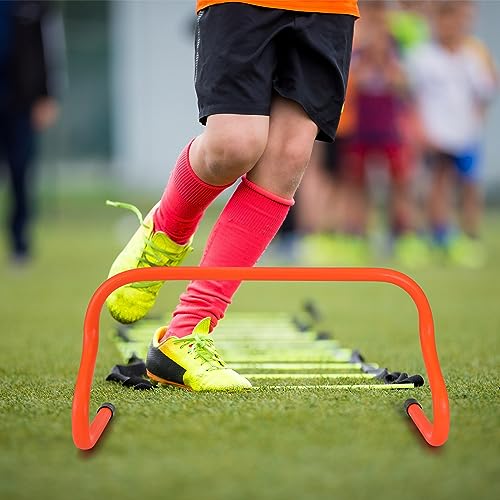 Wettarn 12 Pcs 9" Speed Training Agility Hurdles for Athletes Reliable Training Hurdle Plyometric All Purpose Practice Equipment for Soccer Basketball Football - color: Orange