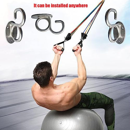 Qinwuwu2Pcs Heavy Duty Fitness Workout Resistance Band Wall Anchor Fitness Wall Mounting Anchor Training Physical Exercises in Home Gyms Ceiling Mounted Hook Exercise Station for Body Weight Straps