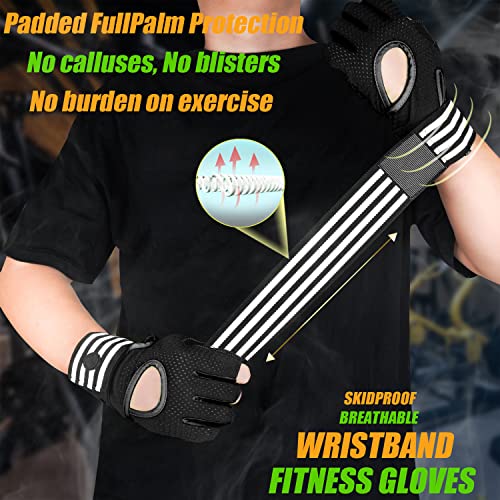 MOREOK Weight Lifting Gloves Gym Workout Gloves with Wrist Wrap Support for Men/Women-[Curved Open Back] Fitness Gloves for Weightlifting,Exercise,Training,Pull ups,Fitness,Rowing - size: Medium
