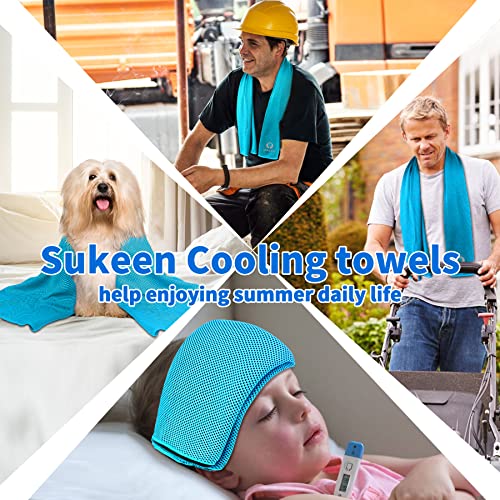 Sukeen Cooling Towels for Neck and Face, Cooling Towel 40" x 12", Microfiber Sports Cooling Towels, Soft Breathable Sweat Towel for Workout,Yoga, Golf, Gym, Camping, Sport, Running(12 Pack)