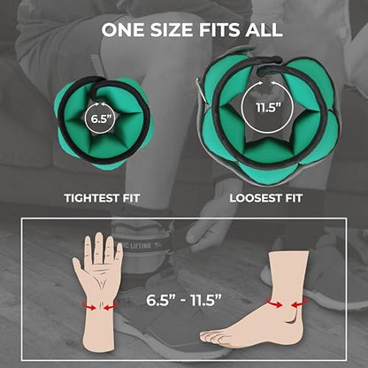 Adjustable Ankle Weights for Women & Men – 1 Pair (2–10 lbs) Wrist, Arm & Leg Weights for Gym, Yoga & Home Workouts – Secure Fit Strap Design – Durable Fitness Training Equipment - color: Moss Green