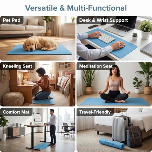 Mini Yoga Mat, Warrior-like Grip,Non-Slip,Alignment System,Head,Knee and Elbow Pad,Meditation Mat,Abdominal wheel pad,Portable
