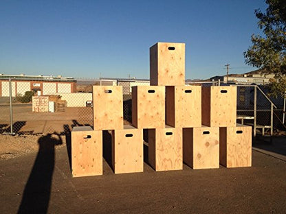 3 in 1 Plyometric Box: 16"x20"x24" Flatpack