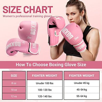 Boxing Gloves for Women - color: New Pink, size: 8oz