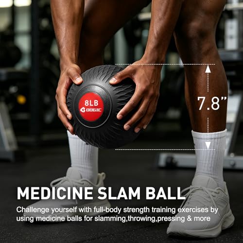 Slam Ball 8-10 lb Medicine Ball Weighted Balls for Exercise and Workout, Strength, Cardio, Cross-Training and Core Workouts