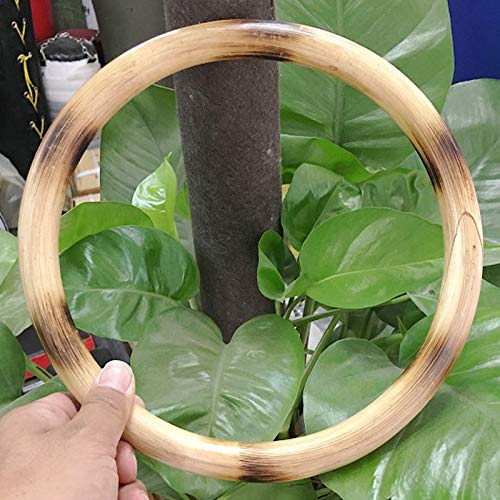 Wing Chun Ring Kung Fu Martial Arts Hand Strength Training Equipment Natural Wood Rattan Stainless Steel Ring for Exercise - color: Rattan 2