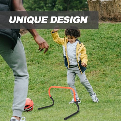 minkissy Adjustable PVC Plastic Soccer Agility Speed Hurdle for Training, Foldable Football Speed Hurdles, 2-Level Height Track and Field Running Equipment