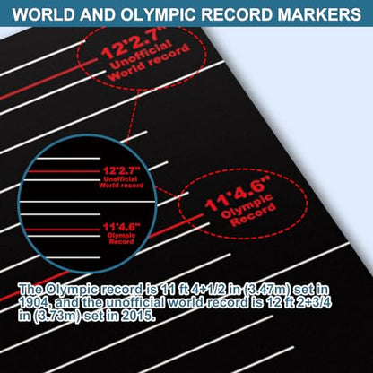 13.6’ X 2’ Standing Jumping Mat Long Jump Standing Broad Jump Mat Non Slip for Gym School Home Flooring Exercise Workout Training with World Record Mark