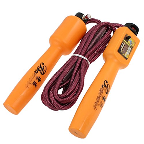 Ruilogod Orange Plastic Handle Digital Counter Burgundy Skipping Rope 2.6M(id:b6 bb7 bd 009 09c