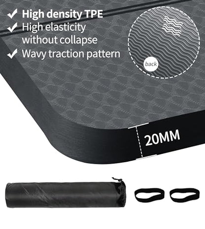 nuveti Large Exercise Mat - 15mm/20mm/30mm Thick Yoga Mat | Workout Mat for Fitness, Yoga, Pilates, Stretching & Floor Exercises for Women & Men with Free Carrying Bag