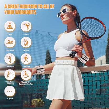 Ankle Weights Set of 2 (1 lb/2 lb/3 lb Each) Adjustable Wrist Weights for Women Men Wearable Arm Leg Weight for Pilates, Running, Walking, Workout, Yoga