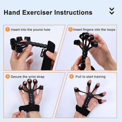 10PCS Grip Strength Trainer Kits, Hand Gripper Strengthener, Forearm Strengthener, Forearm Exerciser, Finger Grip Strengthener, Wrist Strengthener, Stress Relief Ball, Grip Ring, for Muscle Building, Hand Exercisers for Therapy