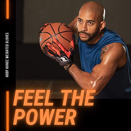 HOOPSKING Hoop Handz Basketball Weighted Training Gloves (Anti-Grip), Over 3 lbs. Per Pair, More Powerful Dribbling