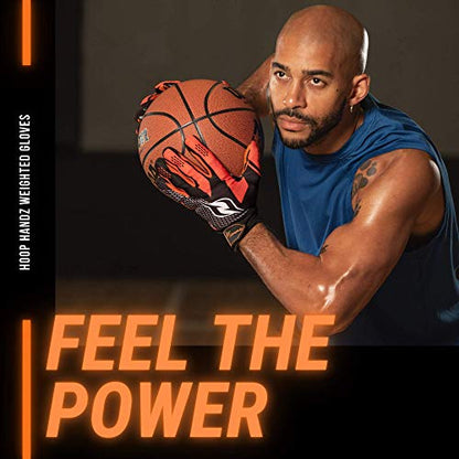 HOOPSKING Hoop Handz Basketball Weighted Training Gloves (Anti-Grip), Over 3 lbs. Per Pair, More Powerful Dribbling