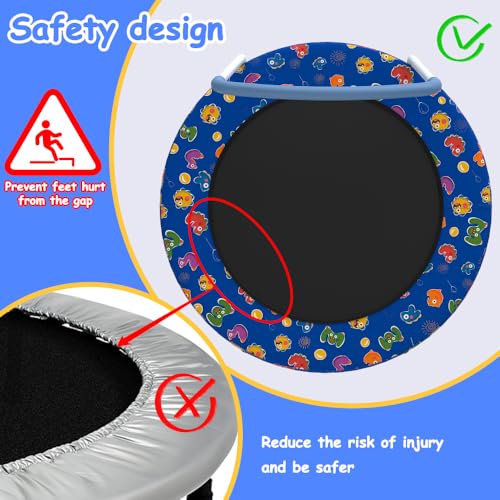 Kids Trampoline with Handle for Toddlers 1 Year and Up, Indoor Outdoor Mini Rebounder with Safety Enclosure, Fun Exercise for Balance and Coordination