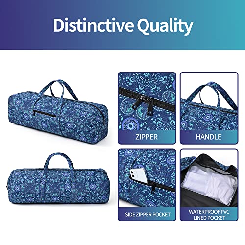 | Yoga Mat Bag | Large Yoga Mat Carrier with Wet Pocket | Yoga Gifts | Gym Tote Bag for Women - color: Blue