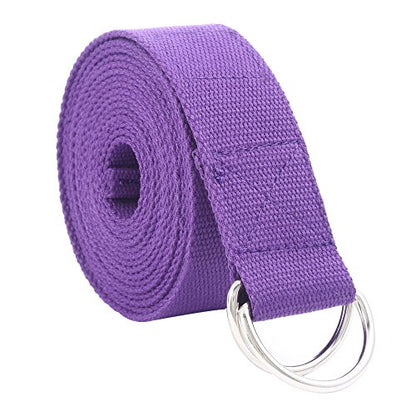 Gelante Fitness Exercise Yoga Strap - Durable Cotton 10 Feet Long - color: Purple