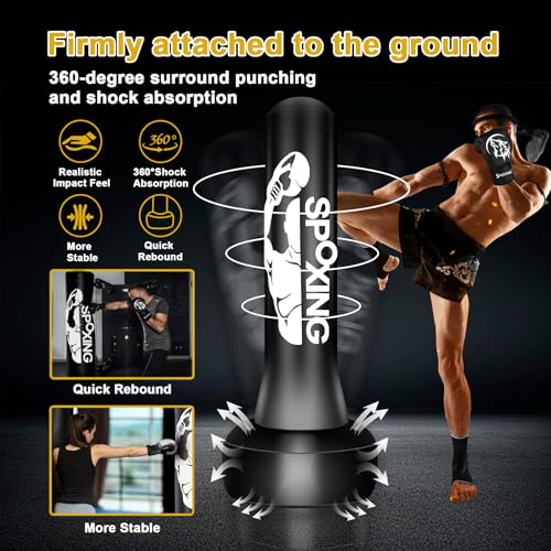 Heavy Punching Bag with Stand Adults Teens,70" Free Standing Boxing Bags,Kickboxing Training Equipment Bags for Beginners Kickboxing Training MMA Muay Thai Fitness Office Home Gym
