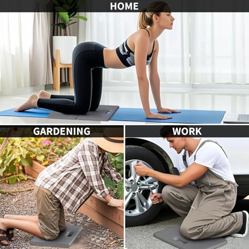 Foldable Exercise Pad Extra Thick 1.2" x 14" x 24" - color: Grey+Black